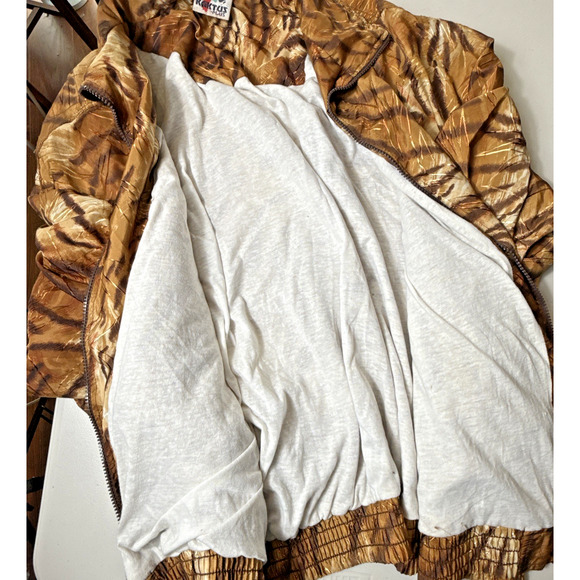 Vintage Women’s KAKTUS Jacket 3X Animal Print Tiger Big Cat Windbreaker 1980s - Picture 5 of 9